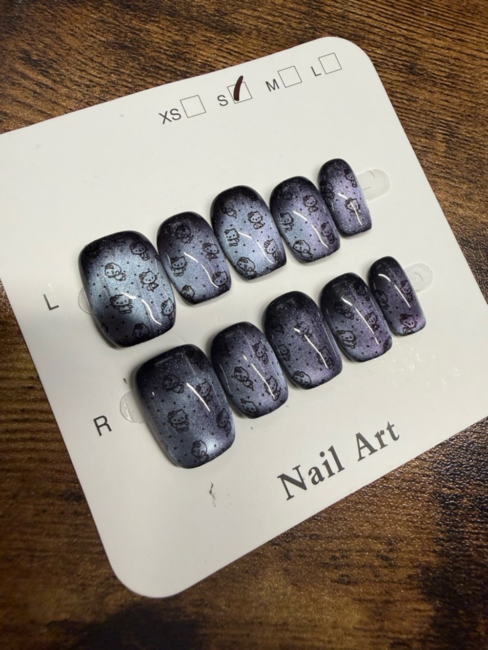 Hello Kitty Blue Cateye Press On Nails - Small